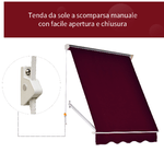 Outsunny-Tenda-da-Sole-a-Caduta-con-Rullo-Avvolgibile-e-Angolazione-Regolabile-0-120°-180×70cm-Rosso