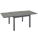 Outsunny Tavolo da Giardino Allungabile per 4-6 Persone in Plastica e Alluminio, 180x90x73cm, Grigio