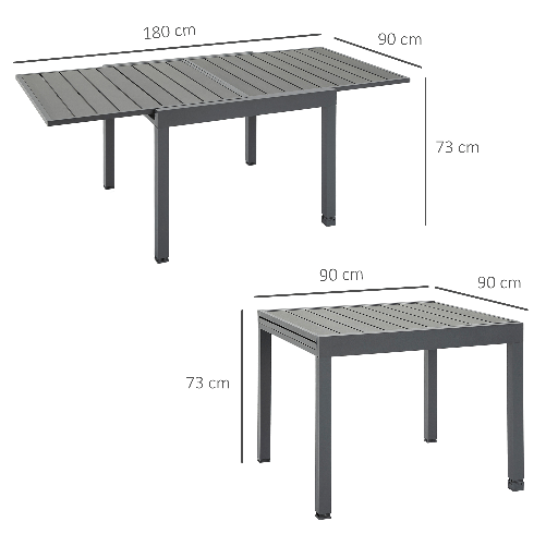 Outsunny-Tavolo-da-Giardino-Allungabile-per-4-6-Persone-in-Plastica-e-Alluminio-180x90x73cm-Grigio