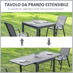 Outsunny-Tavolo-da-Giardino-Allungabile-per-4-6-Persone-in-Plastica-e-Alluminio-180x90x73cm-Grigio