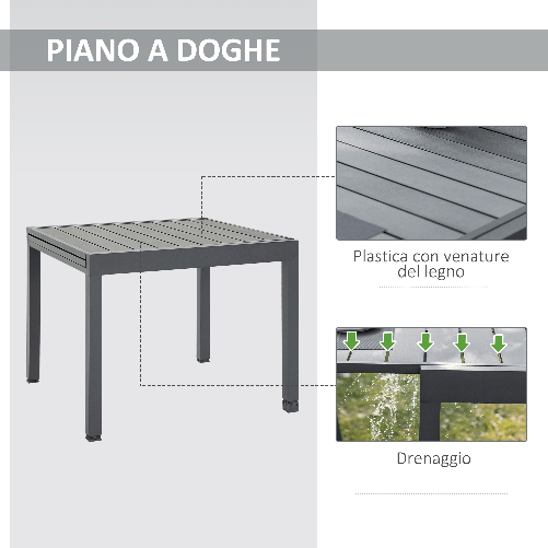 Outsunny-Tavolo-da-Giardino-Allungabile-per-4-6-Persone-in-Plastica-e-Alluminio-180x90x73cm-Grigio