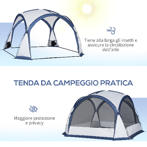 Outsunny-Tenda-da-Campeggio-6-8-Persone-4-Porte-a-Cerniera-Borsa-e-Gancio-350x350x230cm-Bianca-e-Blu