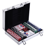 HOMCOM-Valigetta-Poker-Professionale-in-Alluminio-Set-Poker-con-200-Fiches-e-2-Mazzi-per-Texas-hold-em-e-Blackjack