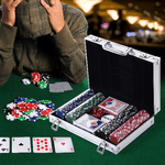 HOMCOM-Valigetta-Poker-Professionale-in-Alluminio-Set-Poker-con-200-Fiches-e-2-Mazzi-per-Texas-hold-em-e-Blackjack