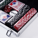 HOMCOM-Valigetta-Poker-Professionale-in-Alluminio-Set-Poker-con-200-Fiches-e-2-Mazzi-per-Texas-hold-em-e-Blackjack