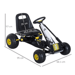 HOMCOM-Go-Kart-a-Pedali-per-Bambini-Nero-e-Giallo