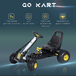 HOMCOM-Go-Kart-a-Pedali-per-Bambini-Nero-e-Giallo