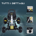 HOMCOM-Go-Kart-a-Pedali-per-Bambini-Nero-e-Giallo