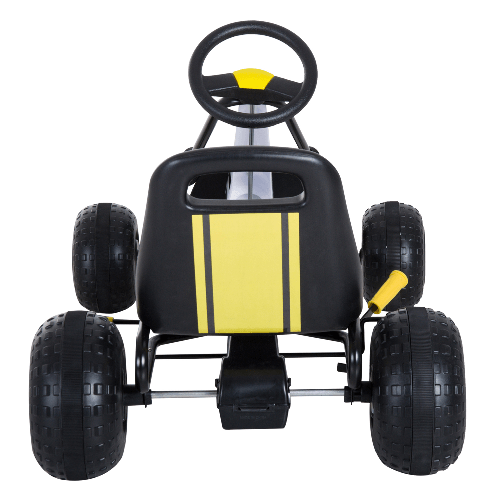 HOMCOM-Go-Kart-a-Pedali-per-Bambini-Nero-e-Giallo