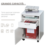 HOMCOM-Cassettiera-Portadocumenti-da-Ufficio-in-Legno-Bianco-con-2-Cassetti-4-Ruote-Ominidirezionali-40-x-35-x-60cm