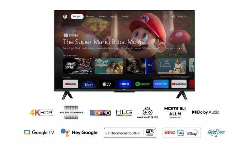 TCL-Serie-P61-Serie-P65-Smart-TV-Ultra-HD-4K-43--43P61B-Dolby-Audio-Controlli-vocali-Google-TV