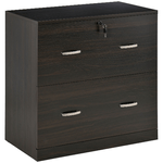 Vinsetto-Cassettiera-Ufficio-in-Legno-con-2-Cassetti-Serratura-e-2-Chiavi-Color-Noce