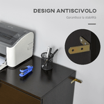 Vinsetto-Cassettiera-Ufficio-in-Legno-con-2-Cassetti-Serratura-e-2-Chiavi-Color-Noce