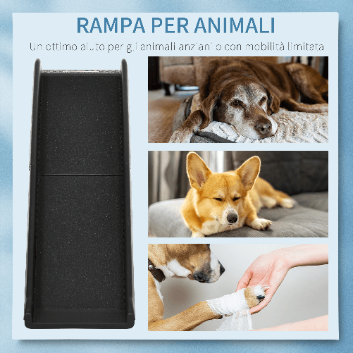 PawHut-Rampa-per-Cani-in-PP-con-Rivestimento-Antiscivolo-per-Bagagliaio-Inferiore-a-75-cm-155x39x14-cm-Nero