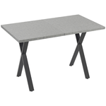 HOMCOM Tavolo da Pranzo 4 persone con Piano Effetto Roccia e Gambe in Acciaio, 120x70x76cm