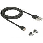 Delock Anschlsse Kabel USB 2.0 Typ-A Stecker  Magnetanschluss Adapter Magnetanschluss  USB Typ Micro