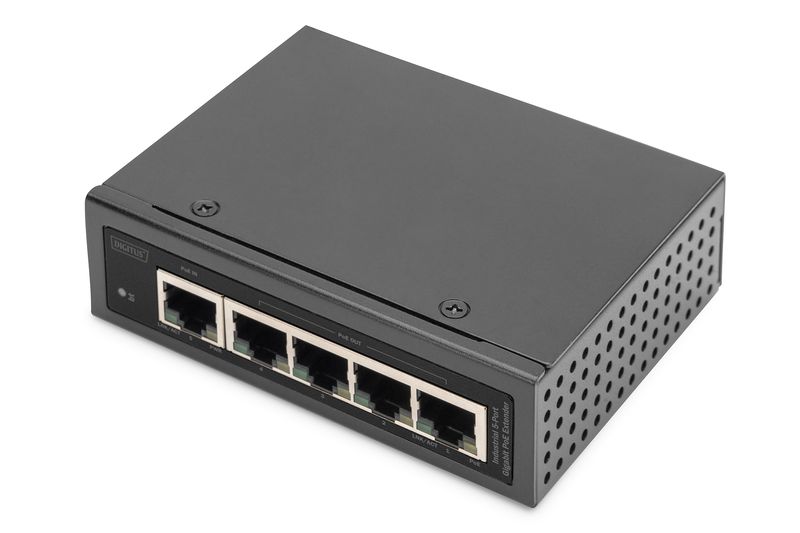 DIGITUS-Extender-industriale-5-porte-Gigabit-PoE