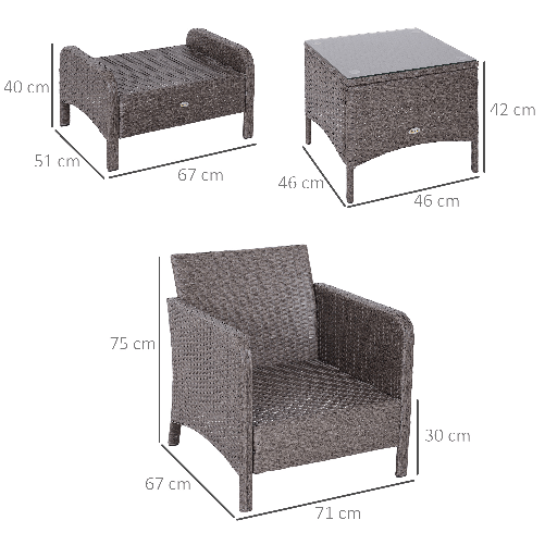 Outsunny-Set-Mobili-da-Giardino-2-Poltrone-2-Poggiapiedi-1-Tavolino-in-Vetro-Temperato-Rattan-Grigio