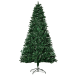 HOMCOM Albero di Natale 210cm Artificiale Pieghevole con Base Rimovibile, 1046 Rami, in PVC e Acciaio, Verde