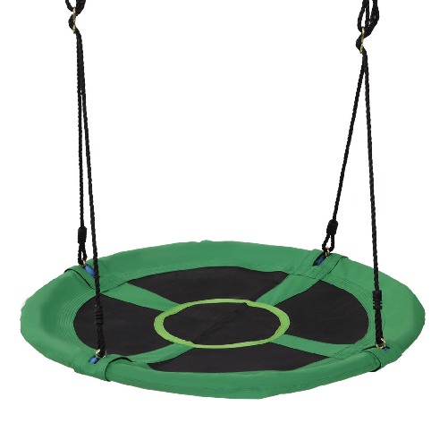 HOMCOM-Altalena-da-Giardino-per-Bambini-a-Nido-Verde-e-Nero-Diametro-100cm