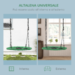 HOMCOM-Altalena-da-Giardino-per-Bambini-a-Nido-Verde-e-Nero-Diametro-100cm