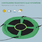 HOMCOM-Altalena-da-Giardino-per-Bambini-a-Nido-Verde-e-Nero-Diametro-100cm