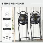 Outsunny-Set-Tavolo-e-Sedie-da-Balcone-3-Pezzi-Set-da-Giardino-Pieghevoli-in-Metallo-con-Maioliche-Colorate-Multicolore