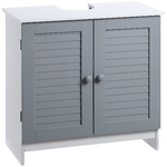 kleankin Mobile Sotto Lavabo Bagno Salvaspazio con 2 Ante e Ripiano Regolabile, 60x30x60cm