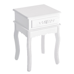 HOMCOM Comodino con Cassetto in Legno, Bianco, 40x35x60cm