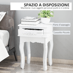 HOMCOM-Comodino-con-Cassetto-in-Legno-Bianco-40x35x60cm