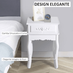 HOMCOM-Comodino-con-Cassetto-in-Legno-Bianco-40x35x60cm