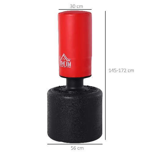 HOMCOM-Sacco-Boxe-da-Terra-Altezza-Regolabile-145-172cm-con-Base-Riempibile