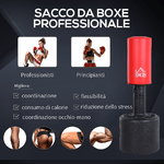 HOMCOM-Sacco-Boxe-da-Terra-Altezza-Regolabile-145-172cm-con-Base-Riempibile