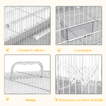 PawHut-Gabbia-per-Uccelli-in-Metallo-con-Posatoi-Ciotole-per-Cibo-e-Maniglia-60x41x41cm