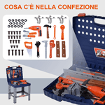 HOMCOM-Banco-da-Lavoro-Pieghevole-con-68-Attrezzi-Inclusi-per-Bambini-3-6-Anni-Blu-e-Grigio