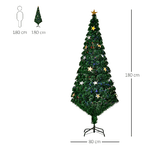 HOMCOM-Albero-di-Natale-180cm-con-27-Luci-LED-Fibre-Ottiche-e-230-Rami-Albero-di-Natale-Artificiale