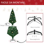HOMCOM-Albero-di-Natale-180cm-con-27-Luci-LED-Fibre-Ottiche-e-230-Rami-Albero-di-Natale-Artificiale