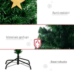 HOMCOM-Albero-di-Natale-180cm-con-27-Luci-LED-Fibre-Ottiche-e-230-Rami-Albero-di-Natale-Artificiale