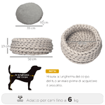 PawHut-Cuccia-per-Cani-e-Gatti-Rotonda-con-Bordi-Rialzati-e-Cuscino-Lettino-per-Cani-Imbottito-Effetto-Velluto-Φ50x19cm-Grigio