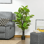 HOMCOM-Ficus-Artificiale-130cm-per-Interni-ed-Esterni-Pianta-Artificiale-Realistica-con-78-Foglie