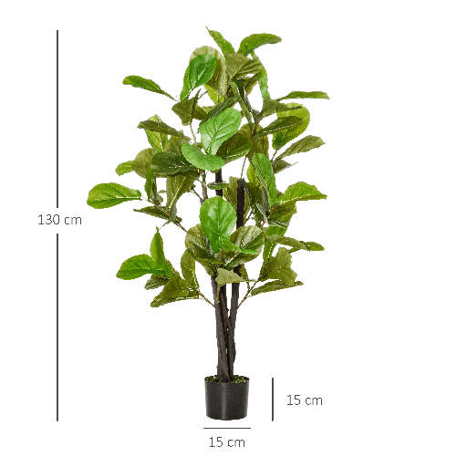 HOMCOM-Ficus-Artificiale-130cm-per-Interni-ed-Esterni-Pianta-Artificiale-Realistica-con-78-Foglie