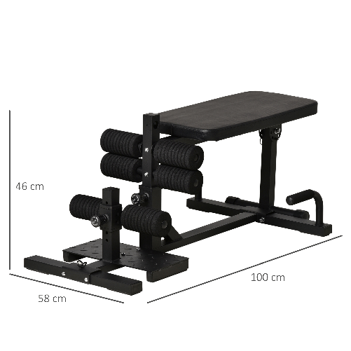 HOMCOM-Squat-Machine-3-in-1-con-Altezza-Regolabile-e-Panca-Inclinabile-in-Acciaio-100x58x46cm---Nero