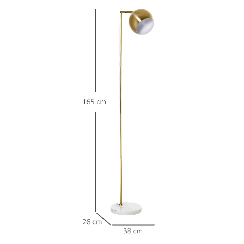 HOMCOM-Lampada-da-Terra-Moderna-a-Piantana-Rotonda-e-Paralume-Regolabile-Lampada-da-Salotto-e-Camera-Vintage---Oro