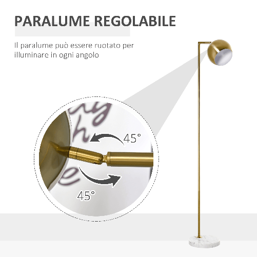 HOMCOM-Lampada-da-Terra-Moderna-a-Piantana-Rotonda-e-Paralume-Regolabile-Lampada-da-Salotto-e-Camera-Vintage---Oro