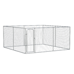 PawHut Kennel per Cani da Esterno a Maglie con Porta con Blocco in Acciaio, 400x400x182cm, Argento