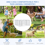 PawHut-Kennel-per-Cani-da-Esterno-a-Maglie-con-Porta-con-Blocco-in-Acciaio-400x400x182cm-Argento