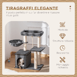 PawHut-Albero-Tiragraffi-per-Gatti-con-Lettino-Amaca-Casetta-e-Pali-in-Sisal-60x40x83cm-Grigio