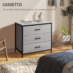 HOMCOM-Cassettiera-con-3-Cassetti-in-Legno-e-Acciaio-per-Camera-e-Soggiorno-80x48x78cm-Grigio-Chiaro