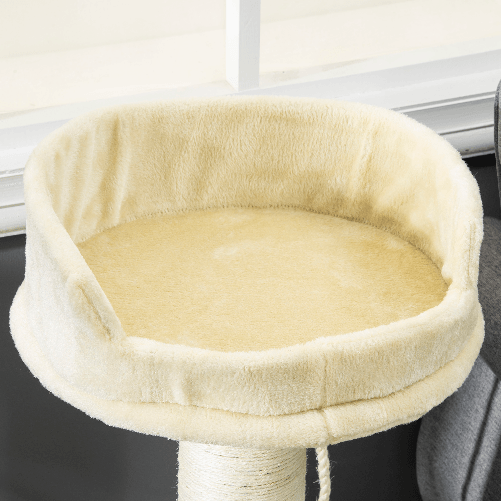 PawHut-Albero-Tiragraffi-per-Gatti-con-Lettino-e-Pallina-in-Peluche-e-Palo-in-Sisal-55x55x83cm-Beige