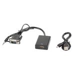 Lanberg AD-0021-BK cavo e adattatore video 0,2 m HDMI tipo A (Standard) VGA (D-Sub) Nero